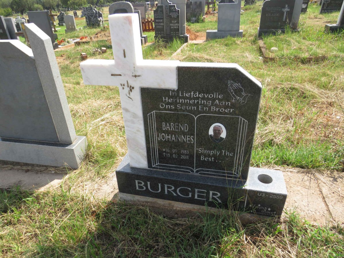 BURGER Barend Johannes 1983-2018