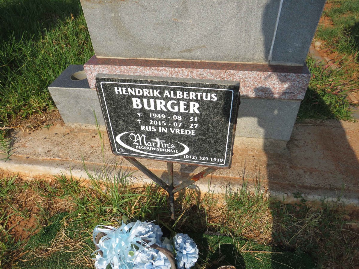 BURGER Hendrik Albertus 1949-2015