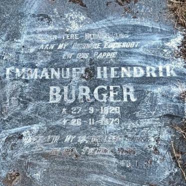 BURGER Emmanuel Hendrik 1920-1973