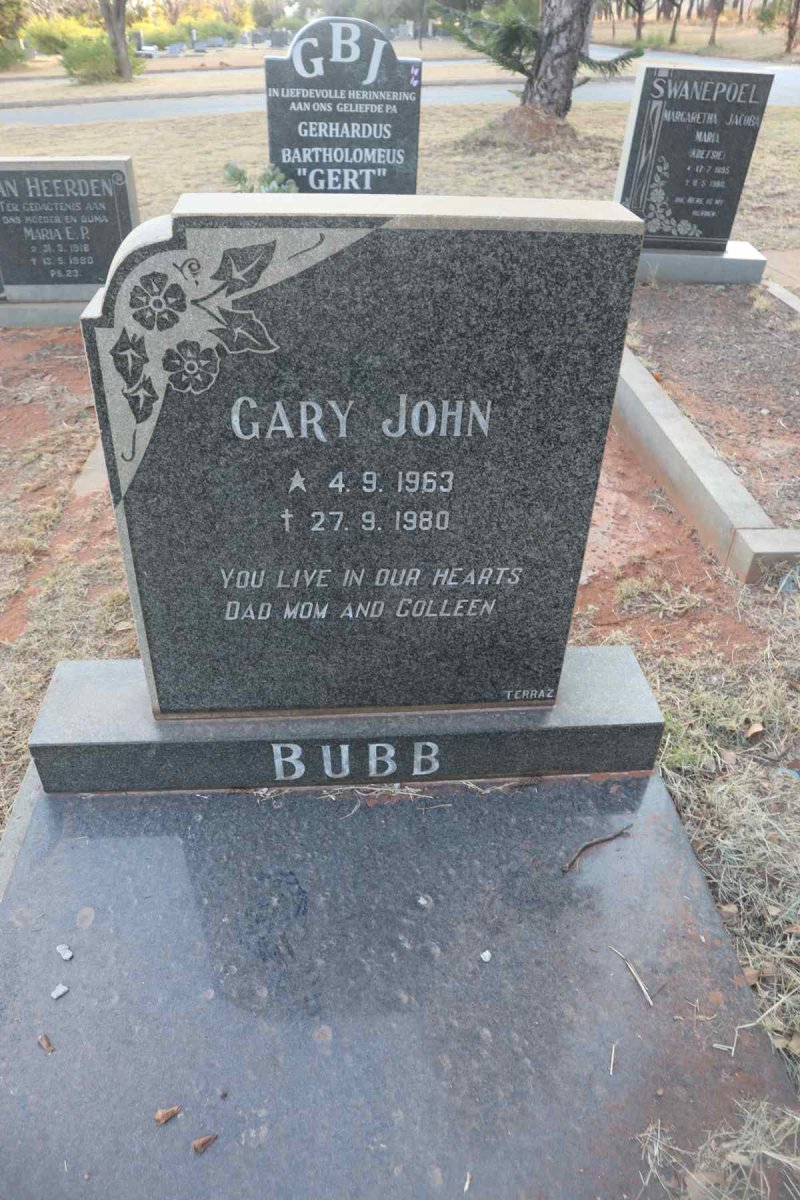 BUBB Gary John 1963-1980