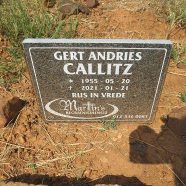CALLITZ Gert Andries 1955-2021
