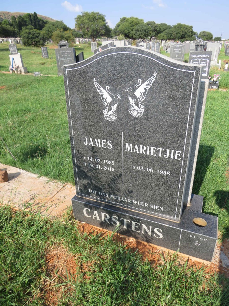 CARSTENS James 1955-2015 & Marietjie 1958-