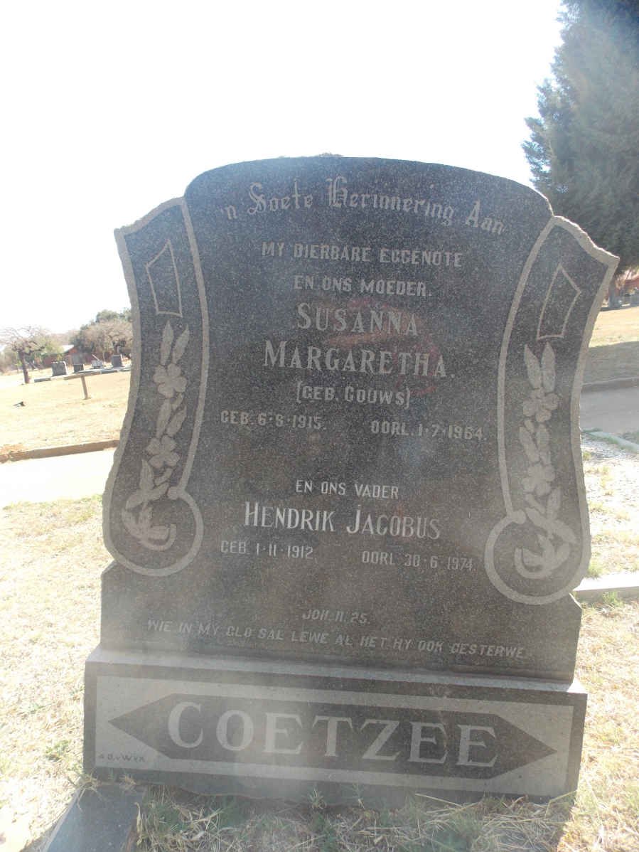 COETZEE Hendrik Jacobus 1912-1974 &amp; Susanna Margaretha GOUWS 1915-1964
