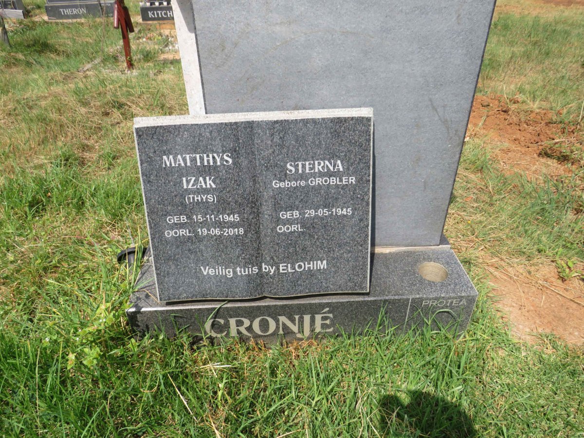 CRONJE Matthys Izak 1945-2018 & Sterna GROBLER 1945- 