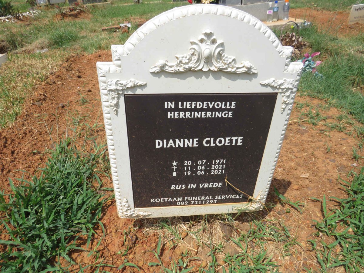 CLOETE Dianne 1971-2021