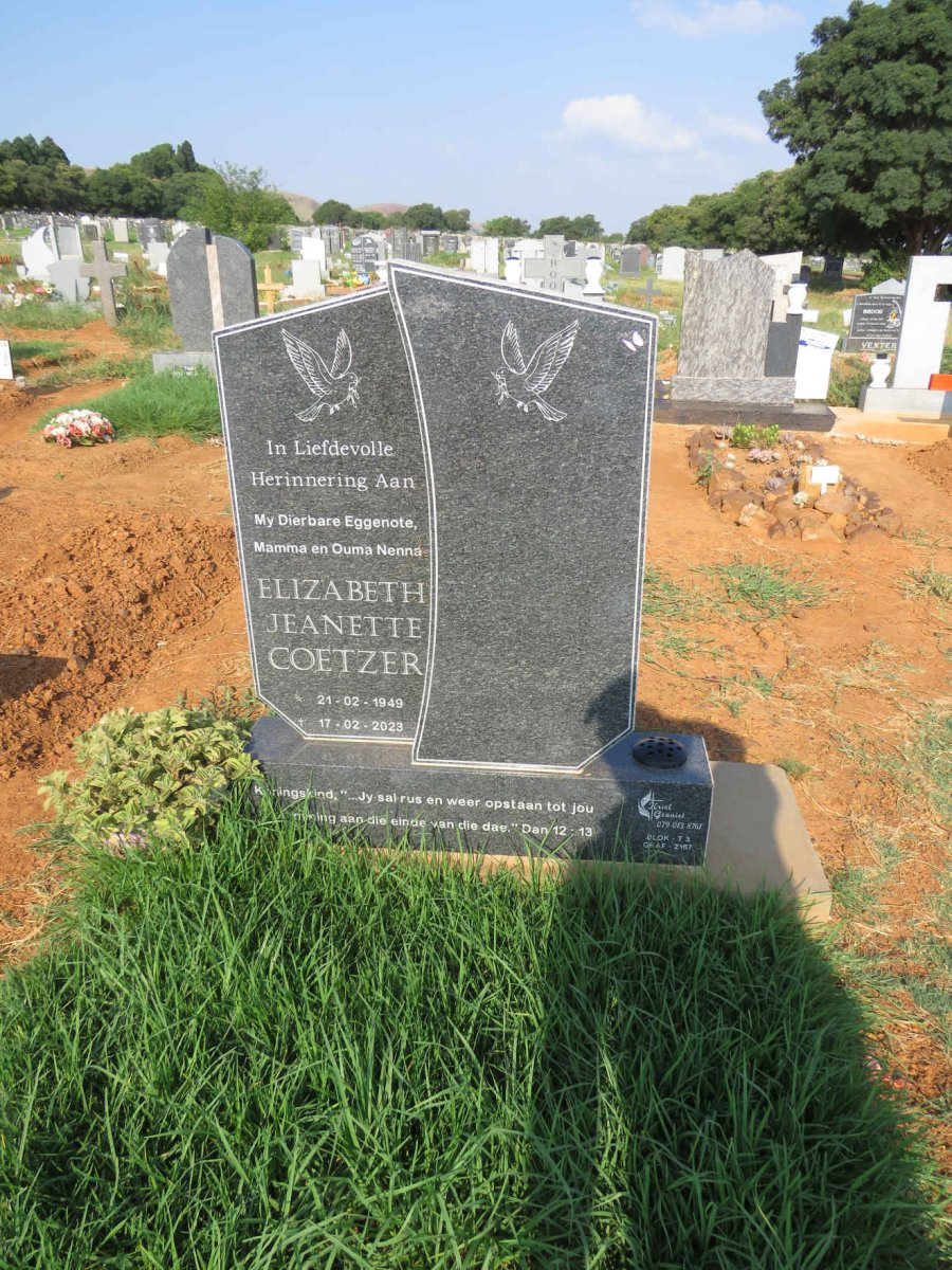 COETZER Elizabeth Jeanette 1949-2023