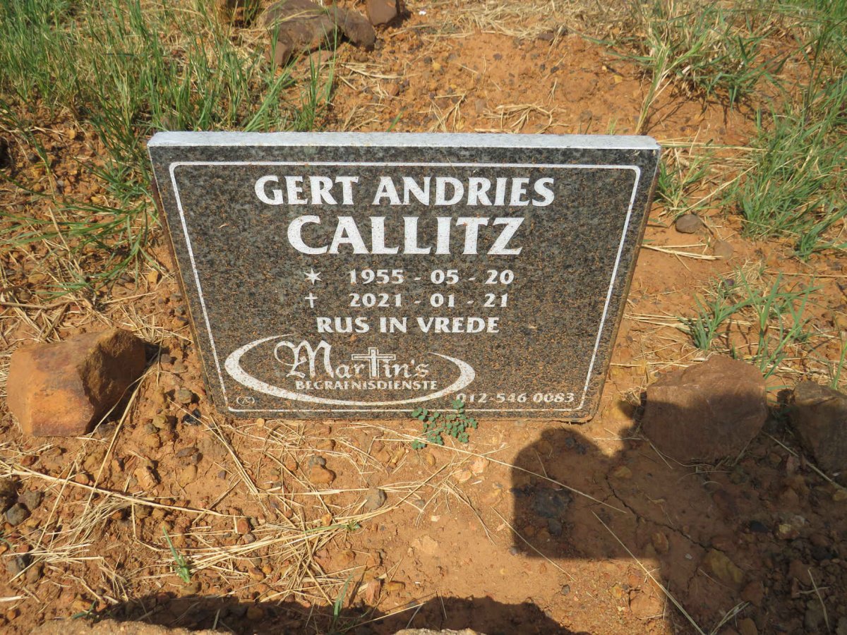 CALLITZ Gert Andries 1955-2021