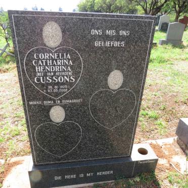 CUSSONS Cornelia Catharina Hendrina nee VAN HEERDEN 1925-2002