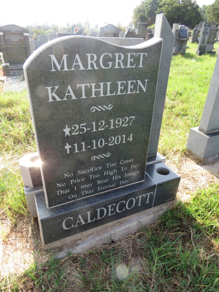 CALDECOTT Margret Kathleen 1927-2014