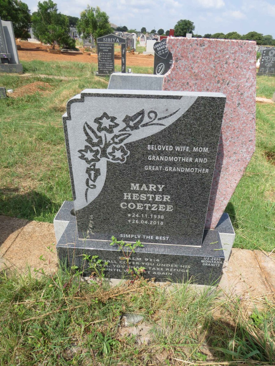 COETZEE Mary Hester 1938-2018