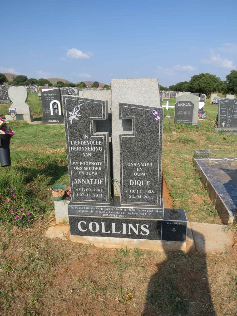 COLLINS Dique 1938-2015 & Annatjie 1941-2014