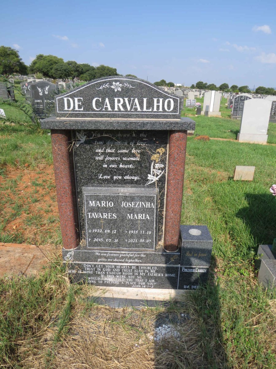 CARVALHO Mario Tavares, de 1932-2015 & Josezinha Maria 1935-2021