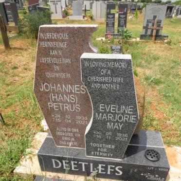 DEETLEFS Johannes Petrus 1933-2021 & Eveline Marjorie May 1936-2021
