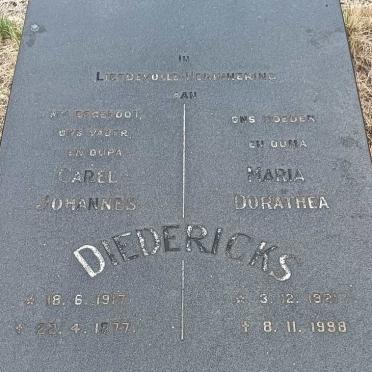 DIEDERICKS Carel Johannes 1917-1977 & Maria Dorathea 1921-1998 