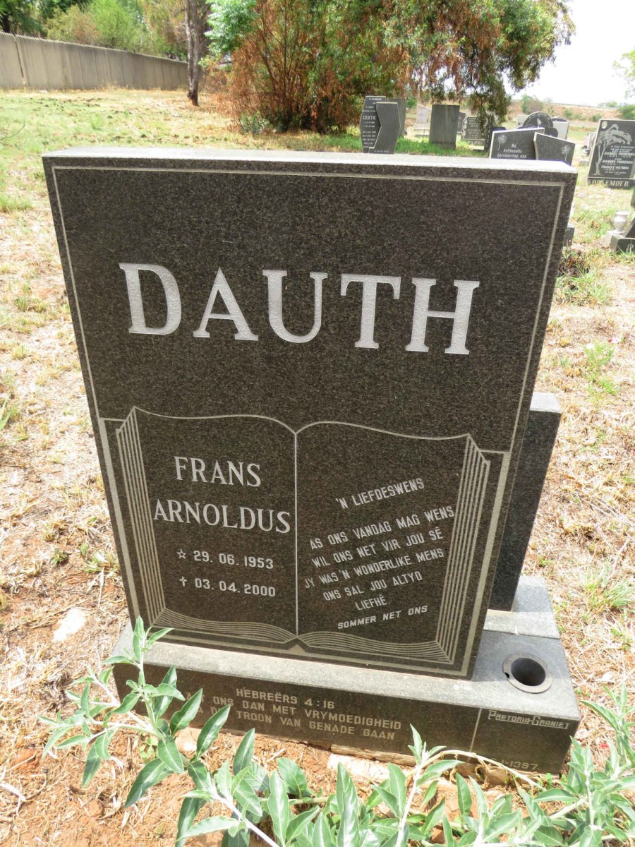 DAUTH Frans Arnoldus 1953-2000