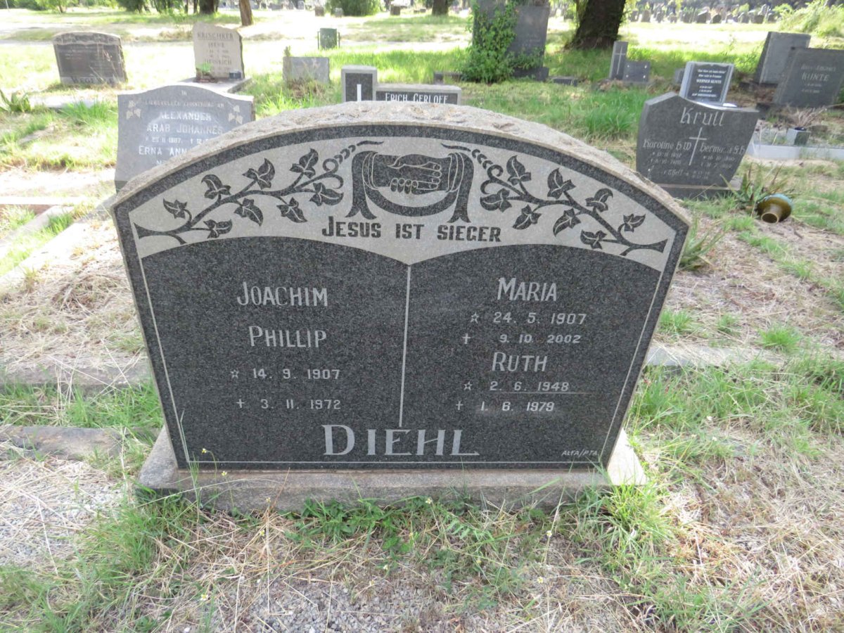 DIEHL Joachim Phillip 1907-1972 & Maria 1907-2002 :: DIEHL Ruth 1948-1979