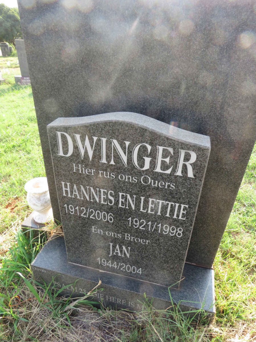 DWINGER Hannes -2006 & Lettie -1998 :: DWINGER Jan -2004