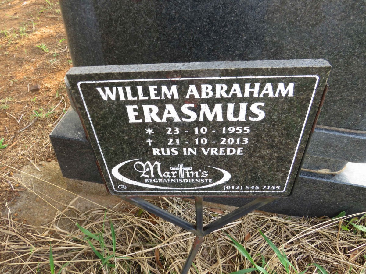 ERASMUS Willem Abraham 1955-2013