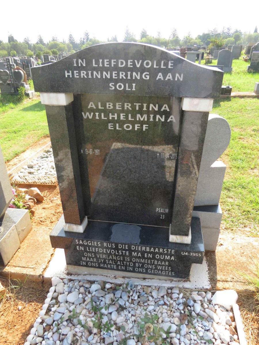 ELOFF Albertina Wilhelmina 1931-2015