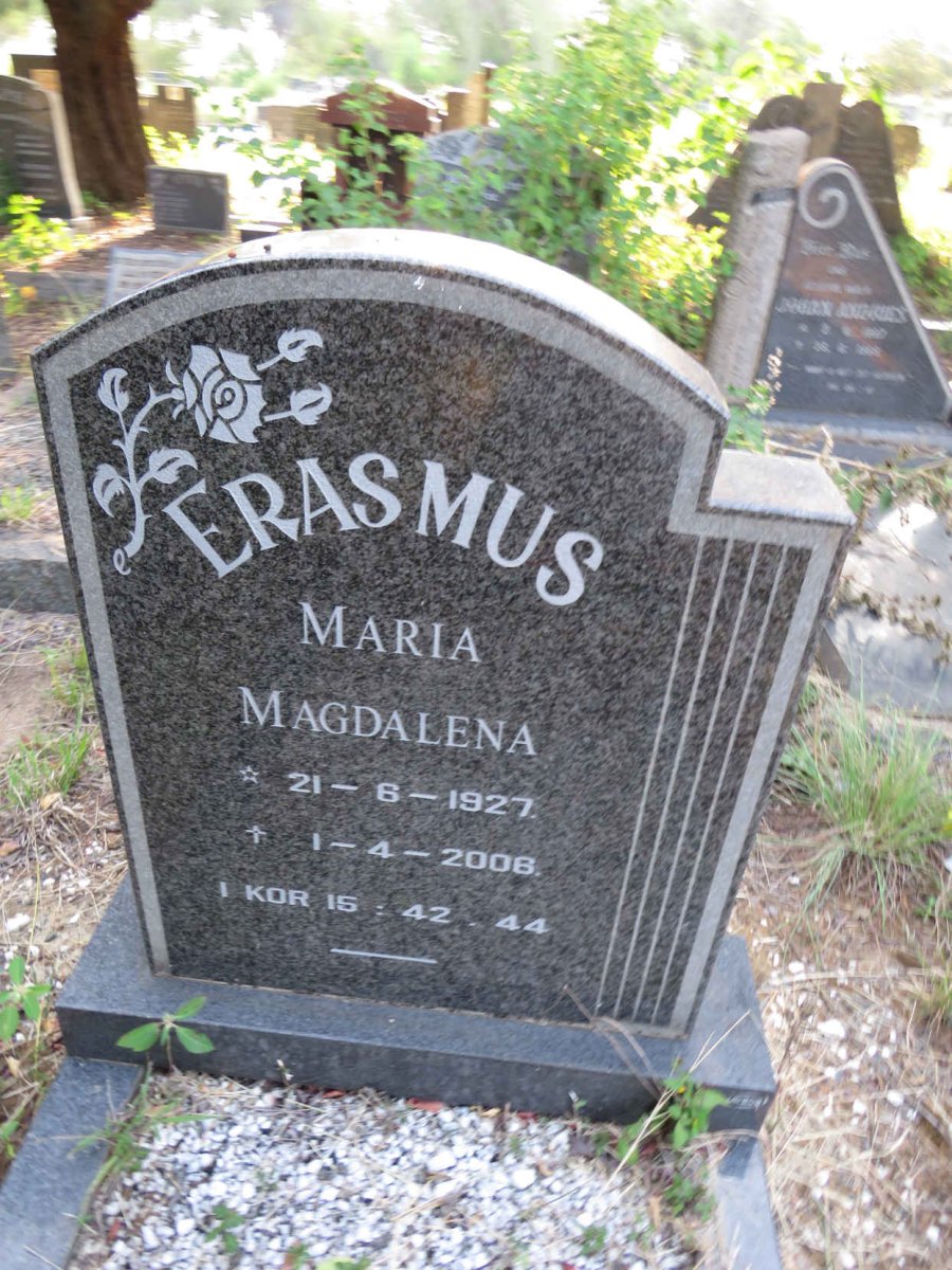 ERASMUS Maria Magdalena 1927-2008