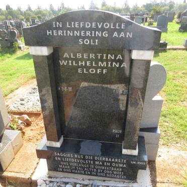ELOFF Albertina Wilhelmina 1931-2015