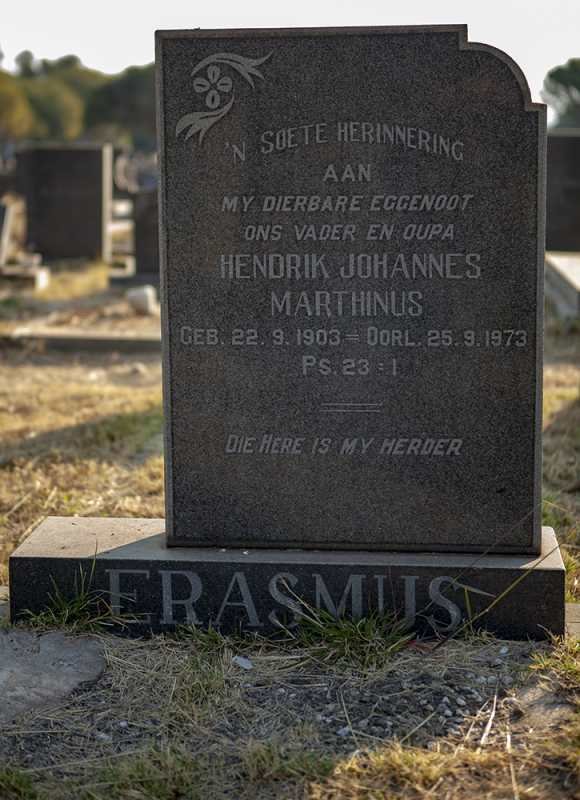 ERASMUS Hendrik Johannes Marthinus 1903-1973