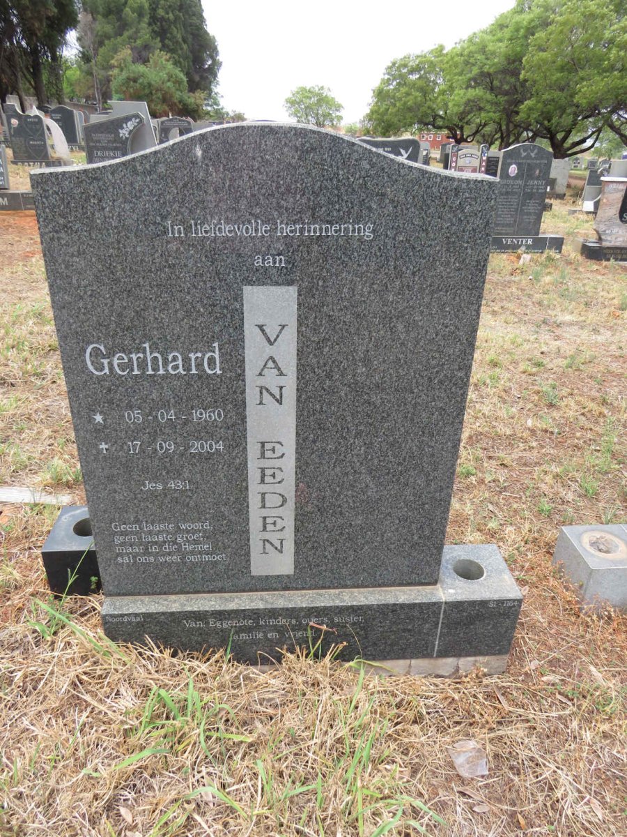EEDEN Gerhard, van 1960-2004