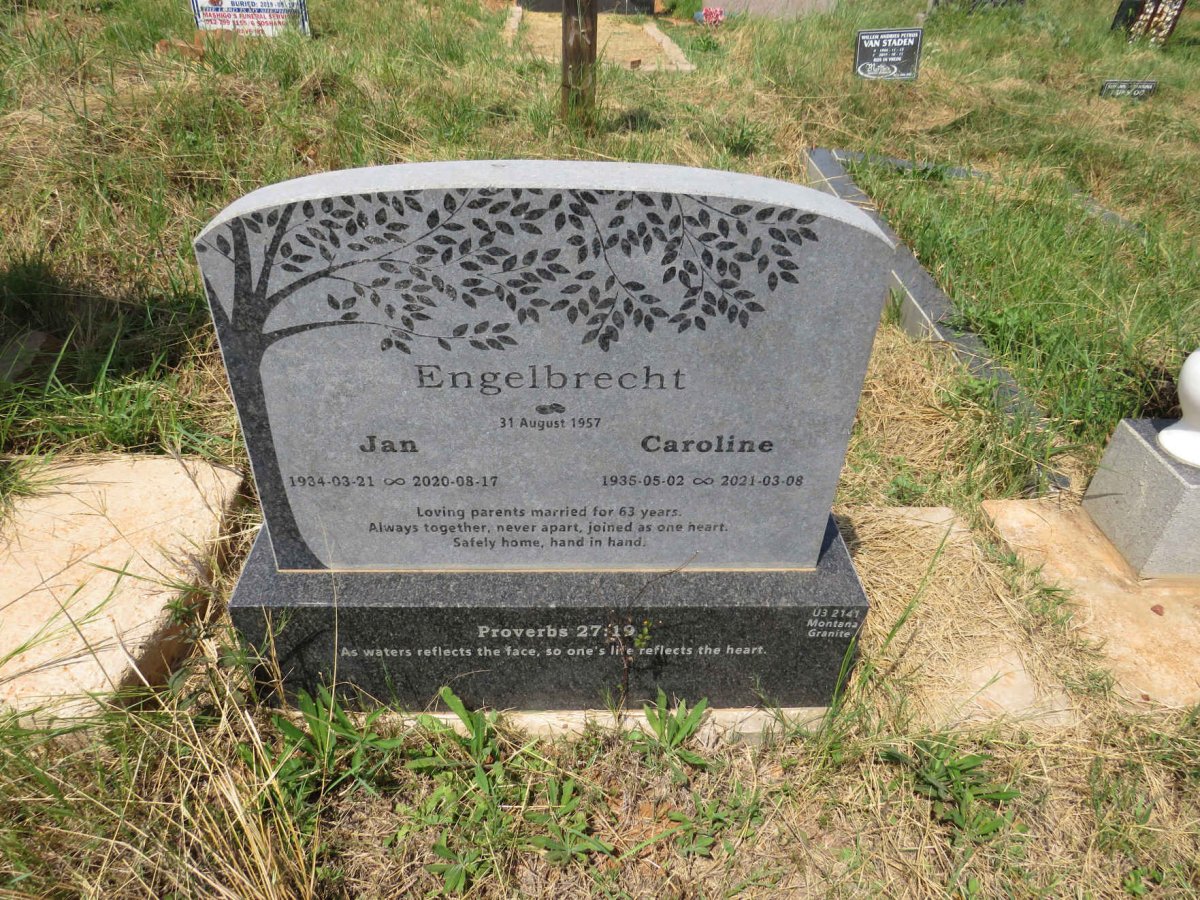 ENGELBRECHT Jan 1934-2020 & Caroline 1935-2021