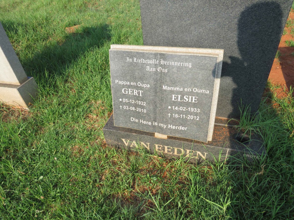 EEDEN Gert, van 1932-2010 & Elsie 1933-2012