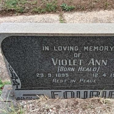FOURIE Violet Ann nee HEALD 1895-1974