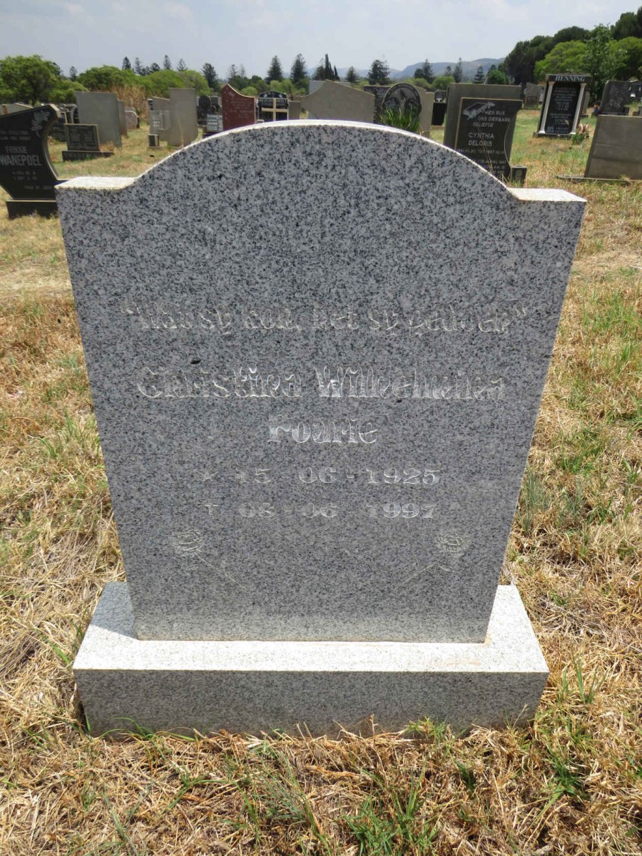 FOURIE Christien Wilhelmien 1925-1997