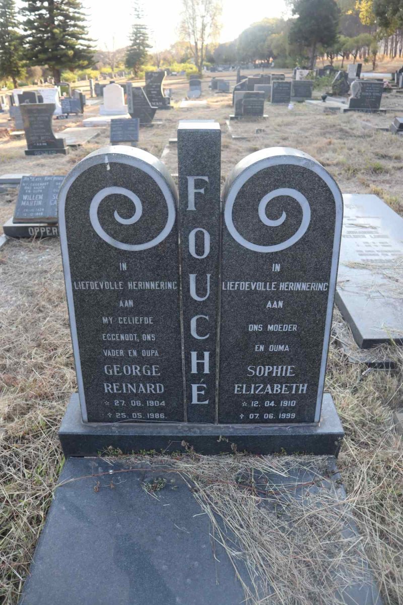 FOUCHE George Reinard 1904-1986 & Sophie Elizabeth 1910-1999