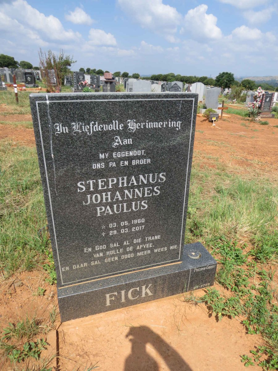 FICK Stephanus Johannes Paulus 1960-2017