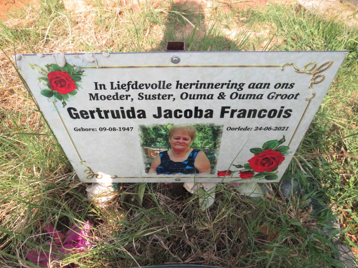 FRANCOIS Gertruida Jacoba 1947-2021