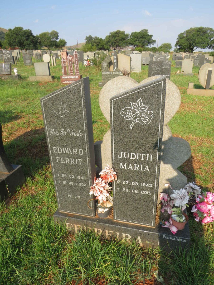 FERREIRA Edward Ferrit 1943-2003 & Judith Maria 1943-2015
