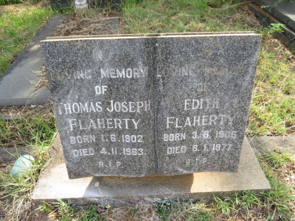 FLAHERTY Thomas Joseph 1902-1963 & Edith 1906-1977