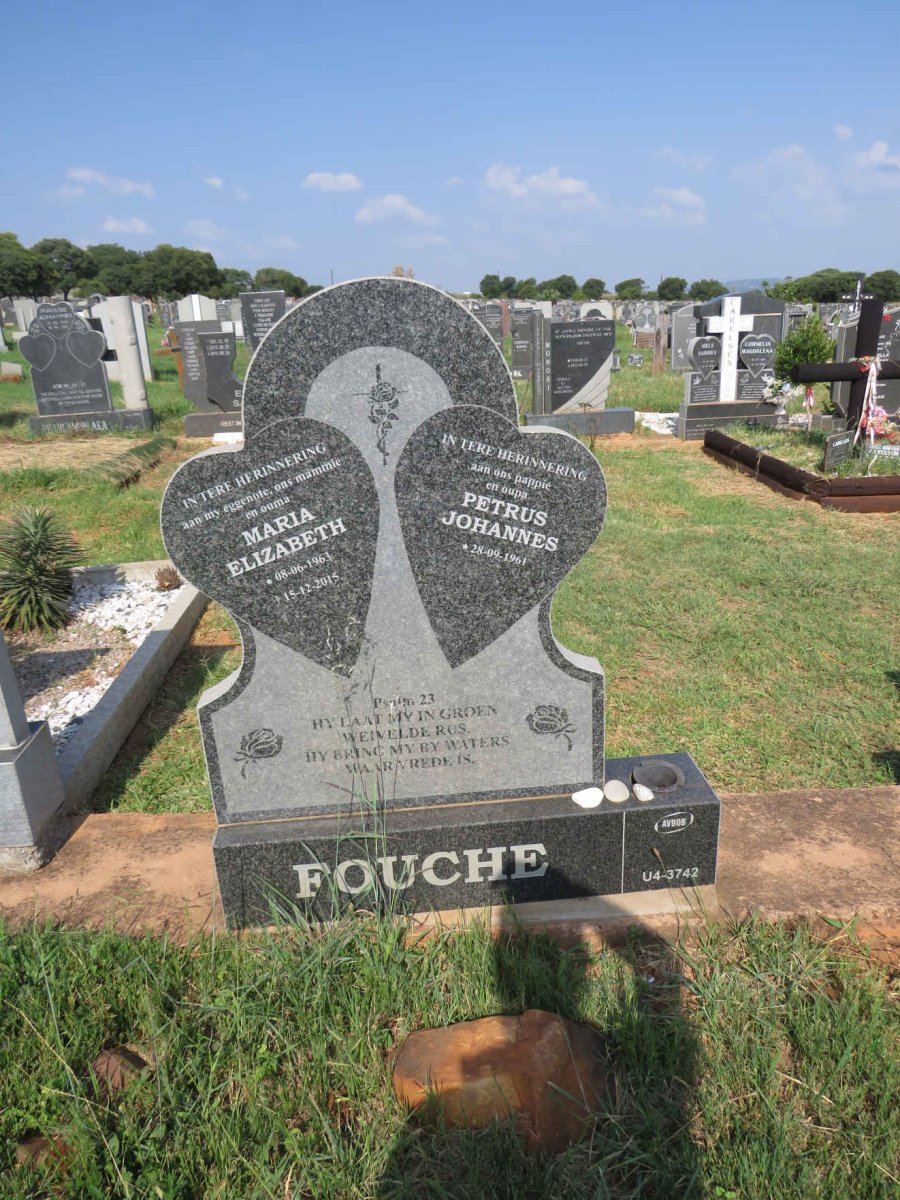FOUCHE Petrus Johannes 1961- & Maria Elizabeth 1963-2015