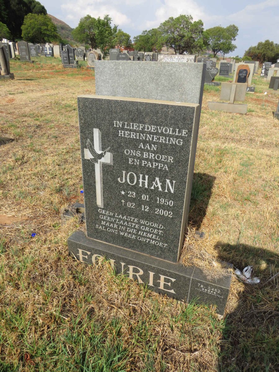 FOURIE Johan 1950-2002