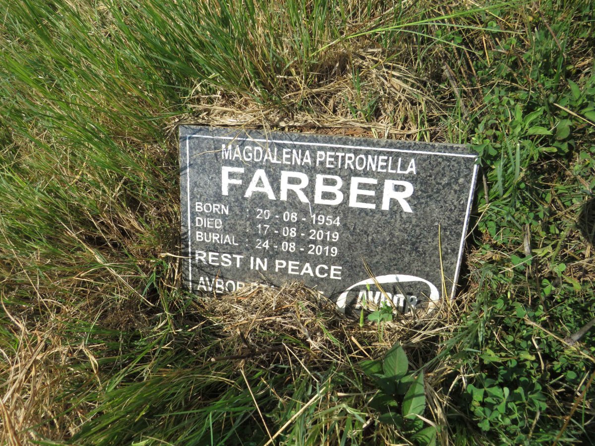 FARBER Magdalena Petronella 1954-2019