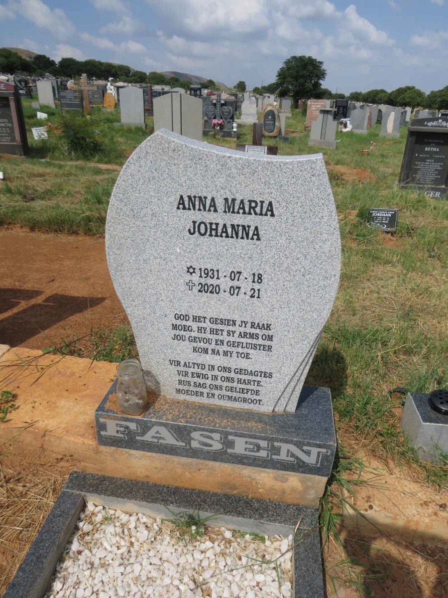 FASEN Anna Maria Johanna 1931-2020