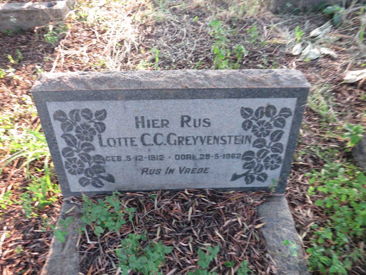 GREYVENSTEIN Lotte C.C. 1912-1962