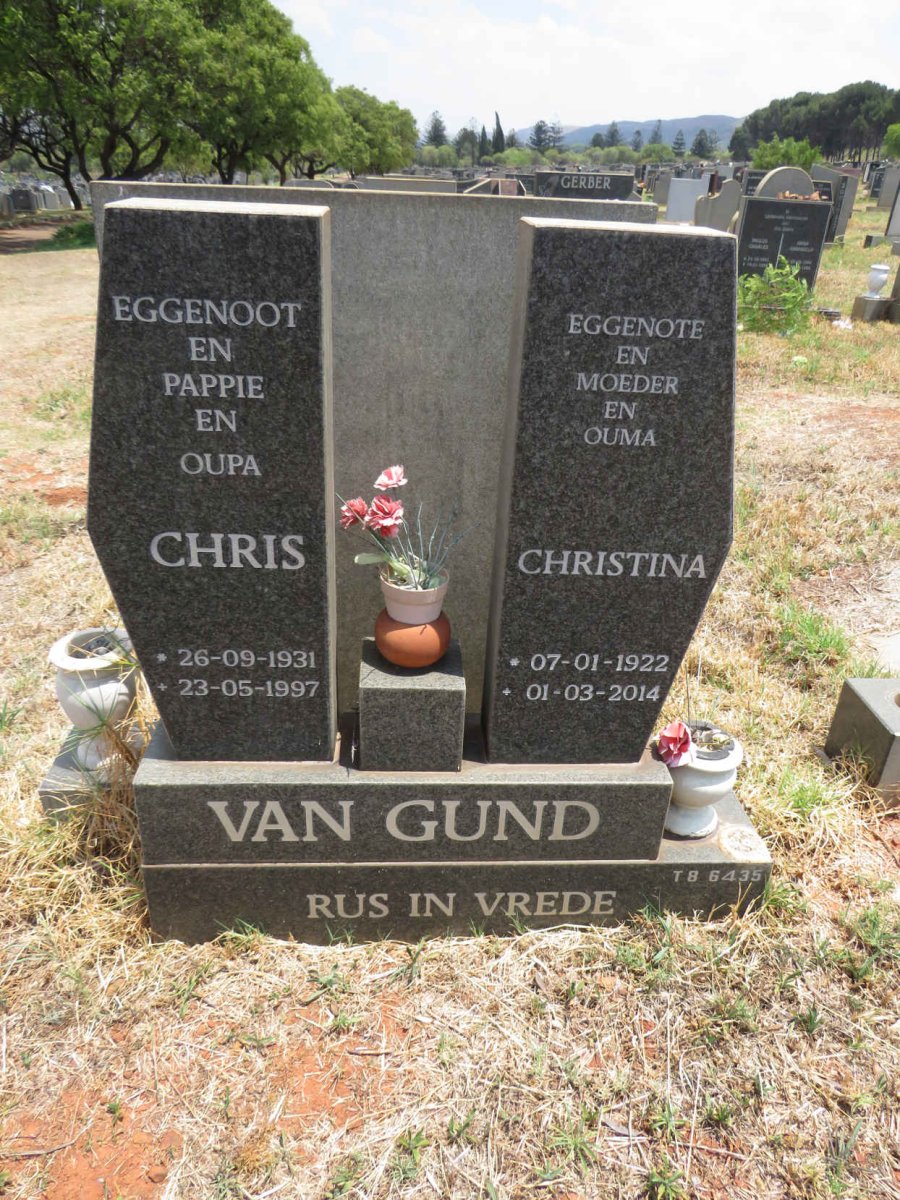 GUND Chris, van 1931-1997 & Christina 1922-2014
