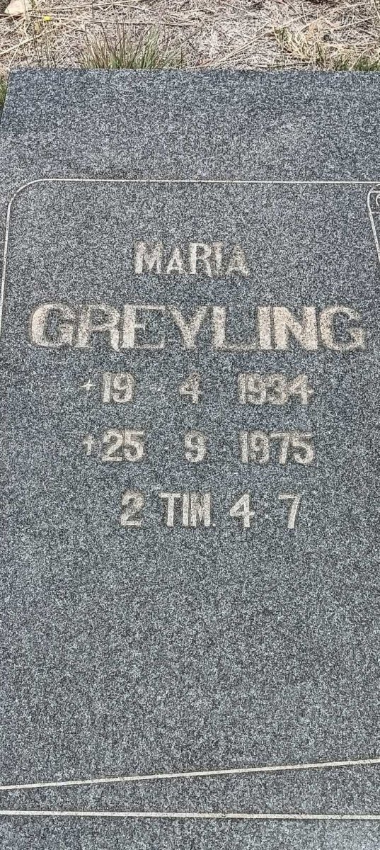 GREYLING Maria 1934-1975