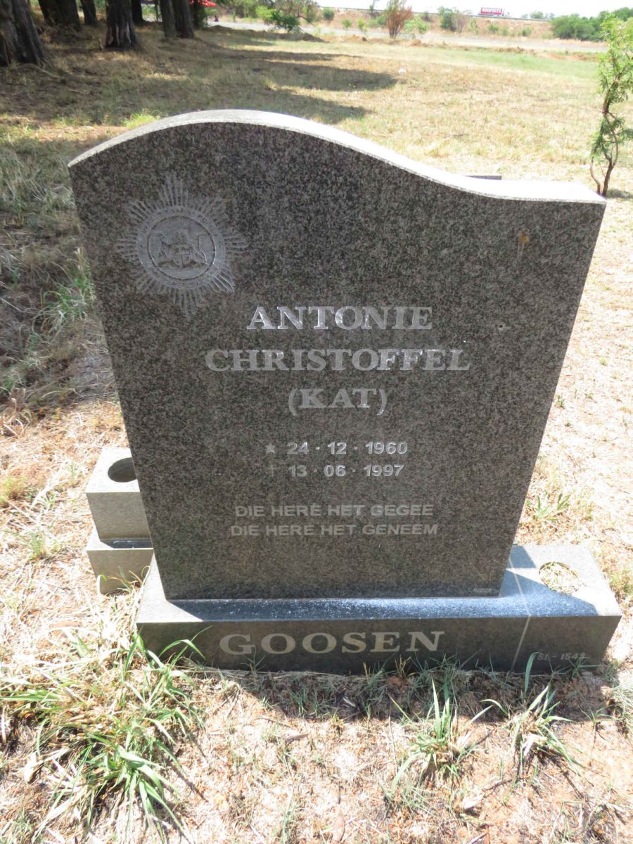 GOOSEN Antonie Christoffel 1960-1997
