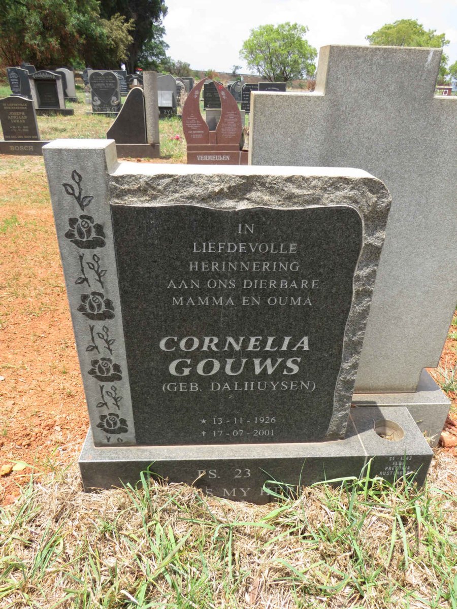 GOUWS Cornelia nee DALHUYSEN 1926-2001