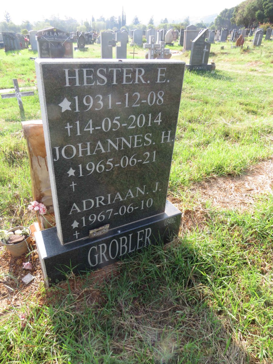 GROBLER Hester E. 1931-2014 :: GROBLER Johannes H. 1965- :: GROBLER Adriaan J. 1967-