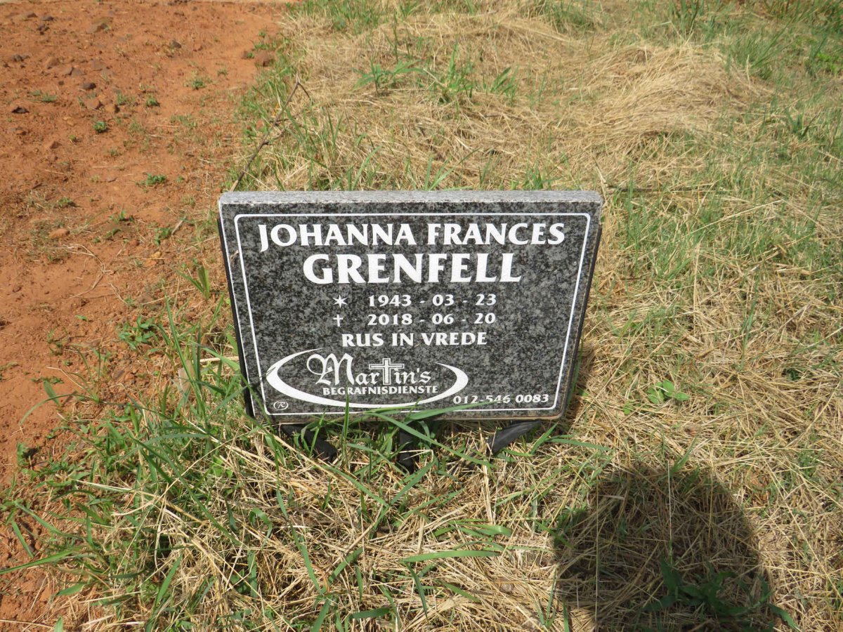GRENFELL Johanna Frances 1943-2018