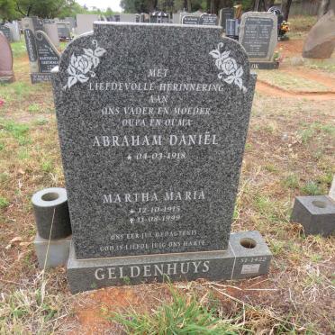 GELDENHUYS Abraham Daniel 1918- & Martha Maria 1915-1999