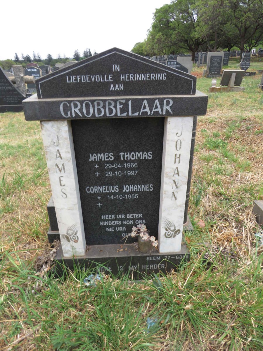 GROBBELAAR Cornelius Johannes 1955-  :: GROBBELAAR James Thomas 1966-1997