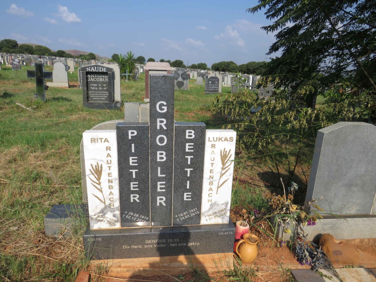 GROBLER Pieter 1919-2014 & Bettie 1927-2015 :: RAUTENBACH Rita 195?-2021 :: RAUTENBACH Lukas 1961-2018 